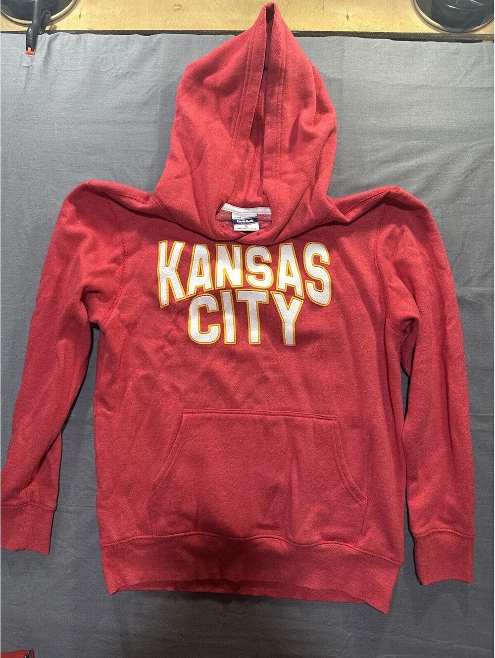 Charlie Hustle Kansas City Hoodie Mens Small Red Fleece Pullover